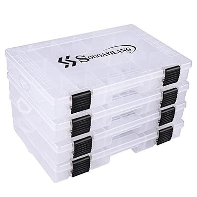 Sougayilang Fishing Tackle Boxes - 3600 3700 Plastic Storage Organizer Box  with Removable Dividers - Fishing Tackle Storage - 4 Packs 3600 Transparent Tackle  Trays - Yahoo Shopping