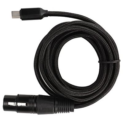 Qiilu Type C USB to XLR Male XLR to USB Type C Nylon USB C to