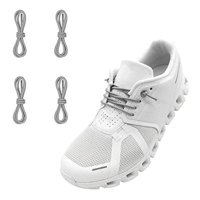 NDTEZUGT 3 Pairs Elastic Shoe Laces Replacement Laces for On Cloud,Stretch  Round Shoe Strings Replacement Shoestrings for On Black+white+gray