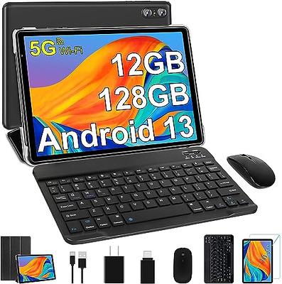 POWMUS 2024 Android 13 Tablet, 10.1 inch Tablet with 128GB ROM,19GB RAM,  1TB Expand, 2.0GHz cpu, 1920*1200 Incell screen, 8000mAh, 8+13MP WiFi BT5.0  GPS Android Tableta with Keyboard and Mouse - Black - Yahoo Shopping