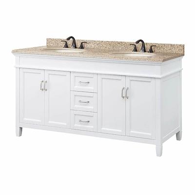 Home Decorators Collection Merryfield 37 in. W x 22 in. D x 35 in. H Single Sink Freestanding Bath Vanity in Dark Blue-Gray with Carrara Marble Top