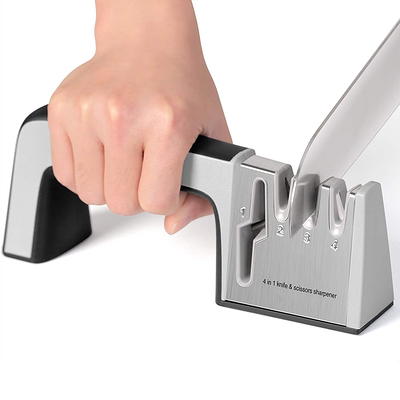 Knife Sharpener 4-Stage Professional Kitchen System For Straight Edge  Blades Chef Knife and Scissor Sharpener Handed Sharpening - Yahoo Shopping