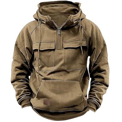 SOLID HI-PILE UTILITY HALF ZIP HOODIE