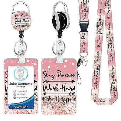 Plifal ID Badge Holder with Lanyard and Retractable Badge Reel Belt Clip,Vintage  Art Keychain Lanyards Clip on Badge Extender Vertical ID Sleeve for Women - Yahoo  Shopping