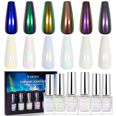 Duufin 24 Colors Nail Pigment Powder Colorful Fluorescent Powder Iridescent  Glitter Pearlescent High-Gloss Halo Powder with 24pcs Eyeshadow Sticks for