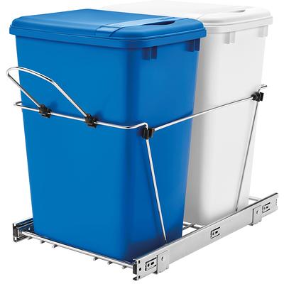 Creative Plastic Concepts Blue Hawk 32-Gallons Black Plastic Trash Can with  Lid Outdoor in the Trash Cans department at