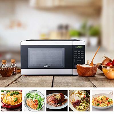 COMMERCIAL CHEF 0.7 Cu Ft Microwave with 10 Power Levels, 700W Microwave  with Digital Display, Countertop Microwave with Child Safety Door Lock