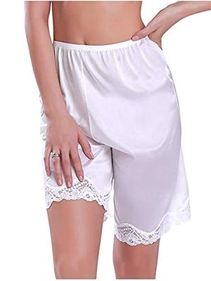 Gaono Women Loose Half Slip Shorts Loose Fit Lace Trim Pettipants Culotte  Slip Bloomers Split Underwear Shorts (C-White, XL) - Yahoo Shopping