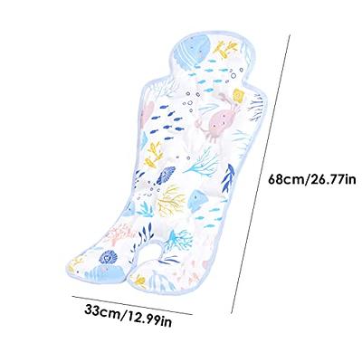 1-2 Pcs Baby Stroller Liner Seat Pad Cooling Mat Car Seat High Chair Washable, Blue Unicorn 1 Pack