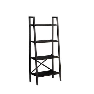 Jannelly 70.8 in. White Wood and Black Metal Frame 6 Tier Radial Corne