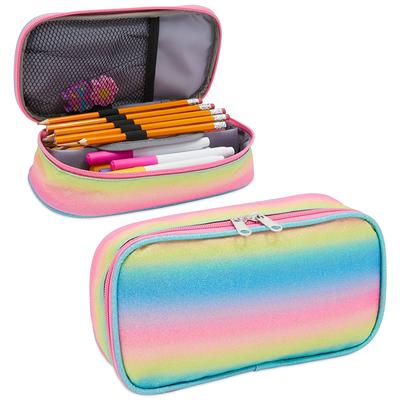 Rainbow Glitter Pencil Case for Girls School Supplies (9 x 4.6 In) - Yahoo  Shopping