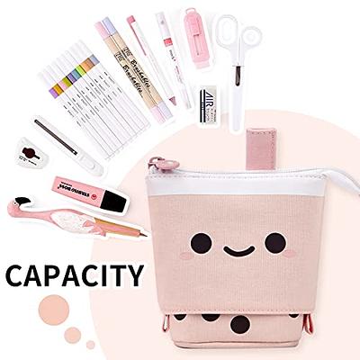  EASTHILL Pencil Case Standing Stationery Bag telescopic Pen  Pouch Holder School College office Organizer for Girls Women Adults :  Office Products