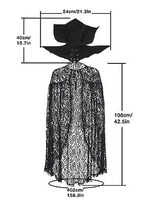 GORAIS Gothic Lace Cloak Black Stand Collar Cape Short Detachable Halloween  Cosplay Costumes Cloaks for Women - Yahoo Shopping