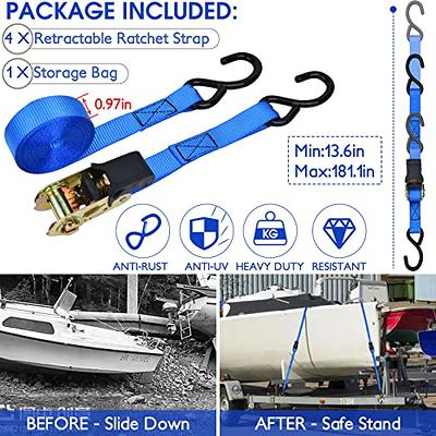 Colt Sports 2 Pack Bungee Dock Lines Mooring Rope for Boats - Blue