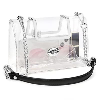  Vorspack Clear Bag Stadium Approved - Clear Crossbody Bag Cute  Clear Purses for Women PVC Clear Purse for Stadium Concert Prom Festival -  Black : Sports & Outdoors