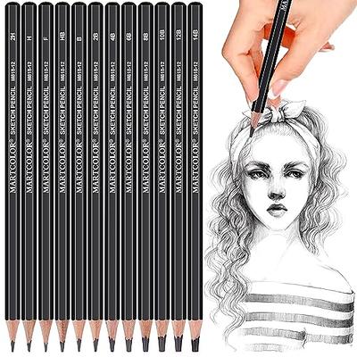 Heshengping, 41pcs Sketching Pencil Set Drawing Sketch Kit Graphite Pencils  Charcoal Pencils Watercolor Pencils Blending Stumps 50page sketchbook