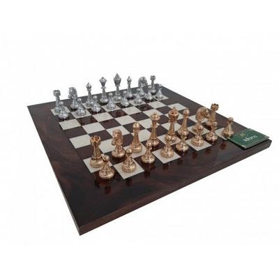 Solid Gold & Silver Chess Set with Luxurious Wood-Alabaster