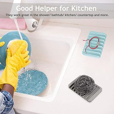 3pcs Kitchen Sink Tray, Self Draining Soap Dish, Silicone Sponge