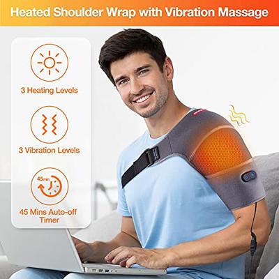  Heating Massage Shoulder Neck Wrap - Heated Massage Wrap for Neck  Shoulder with Vibration Massager for Pain Relief - 7.4V Battery Powered Heat  Therapy. : Health & Household