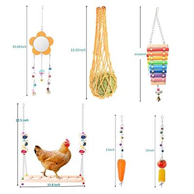 4 Pcs Chicken Coop Toys Wooden Veggies Skewer Pecking Swing