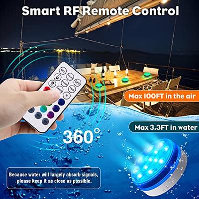 Submersible Pool Lights with Remote RF,Magnets,Suction Cups,13 LED