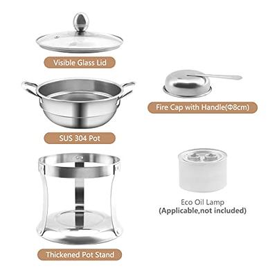 Shabu Shabu Hot Pot W/ Glass Lid Hot Plate Cookware Set, Stainless Steel  Pot Kit