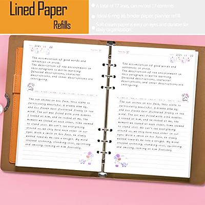 Rancco A6 Planner Inserts Lined Paper, Colorful 90 Page 6-Ring