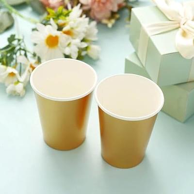 24 Pack Metallic Gold Paper Cups, Disposable Party Cup Tableware All  Purpose 9Oz