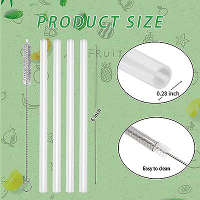 20 Pieces Reusable Drinking Straws Colorful Plastic Straws Clear Glitter  Unbreakable Straw with Cleaning Brush for Party 9inch