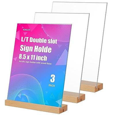  6 Pack 11 X 17 Inches Acrylic Sign Holder Clear T