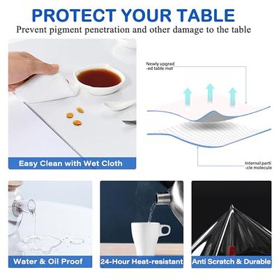 42 x 120 Inch Clear Plastic Tablecloths Rectangular Desk Pad