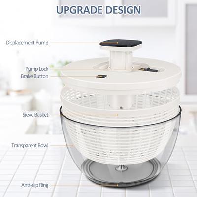 Joined Large Pump Salad Spinner with Drain, Bowl, and Colander - Quick and  Easy Multi-Use Lettuce Spinner, Vegetable Dryer, Fruit Washer, Pasta and