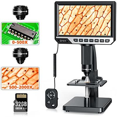 Elikliv EDM601 LCD Digital Microscope with 3 Lens, 7 Inch Coin Microscope,  2160P Soldering Microscope, 24MP Biological Microscope Kit. 1500X Coin  Magnifier with Light, HDMI/Windows/Mac Compatible - Yahoo Shopping