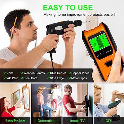 Stud Finder Wall Scanner - 5 in 1 Stud Detector with Intelligent  Microprocessor Chip and HD LCD Display, Stud Sensor Beam Finders for Center  and Edge