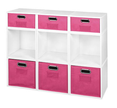 Luxor Modular Classroom Storage Cabinet - 4 Stacked Modules with 12 Large Bins