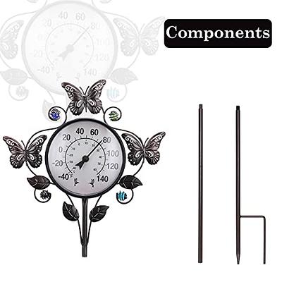 Outdoor Thermometer-Thermometer for Outside Temperature - Metal Stake  Thermometer and Hygrometer Outdoor Garden Decor Butterfly and Leaf - Yahoo  Shopping