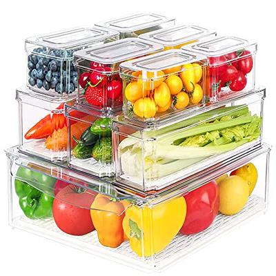 Casewin 2 Pack Kitchen Fridge Drawer Organisers Retractable Refrigerator  Partition Storage Rack Plastic Fridge Shelf Holder Box for Vegetables And  Fruits - Pink 