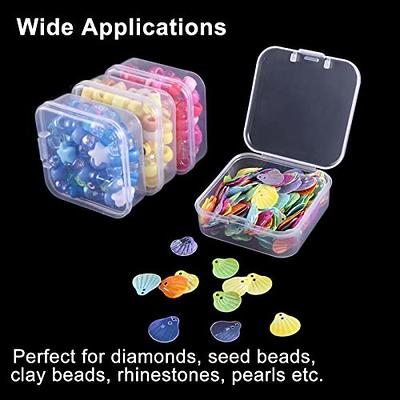 Quefe 14pcs Bead Organizers in A Clear Box, Clear Plastic Diamond