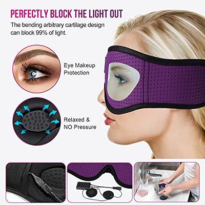 TOPOINT Sleep Mask Headphones Wireless Bluetooth 5.2, Eye Mask for Sleeping  Side Sleepers Travel Music Headsets with Microphone Handsfree Men Women