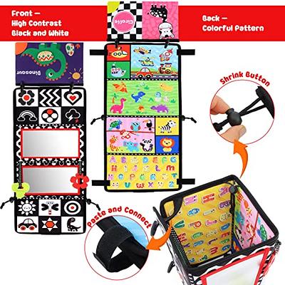  Tummy Time Floor Mirror with Teethers, Double-Sided Baby Mirror  Black and White High Contrast Baby Toys for Babies, Baby Montessori Toys  Crawling Developmental Newborn Infant Sensory Toys (A-Mirror) : Toys 