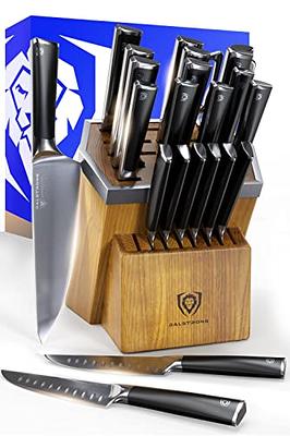  COOCRAFT Knife Set, Kitchen Knife Set Knife Sets for Kitchen  with Block and Built-in Sharpener, 24PC Block Knife Set with 6 Steak Knives  and 9 Measuring Spoons, Black: Home & Kitchen