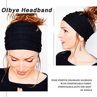 Solid Simple Headbands for Women 0.7inch Plain Soft Cloth Head Band No Slip  Fashion Girls Pink Hair Bands Cute Hair Hoops hair Accessories Pack of 6…