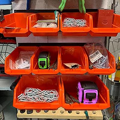 Wallmaster 8-Bin Storage Bins Garage Rack System 2-Tier Orange Tool  Organizers Cube Baskets Wall