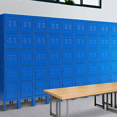 9 Door Locker Office Storage Locker Home and School Storage Organizer Metal Storage Cabinet with Lock for Classroom Gym Kids Room Playroom (Blue)