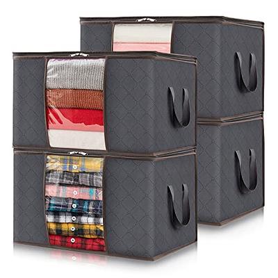 4 Pack Blanket Storage Bags with Zipper, Foldable Comforter