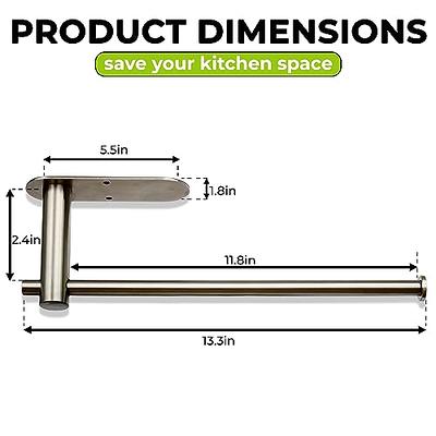 Paper Towel Holder Under Cabinet, Stick on Wall Paper Towel Stand, SUS304  Stainless Steel Space Saver Drill Paper Towel Holder for Kitchen, Bathroom,  Cabinets 