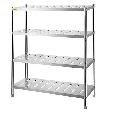 Storage Shelves, 4 Tier Shelf Adjustable Stainless Steel Shelves, Sturdy  Metal Shelves Heavy Duty Shelving Units and Storage for Kitchen Commercial