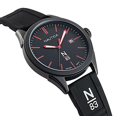 Nautica Shopping Yahoo (Model: Casual 20 NAPHBF118) Quartz Black, Men\'s Silicone Watch - Strap,