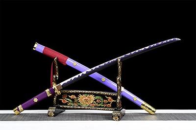 FengYu SWORD One Piece Roronoa Zoro's Katana Purple Yama Enma Cosplay  Replica Anime Swords High-Carbon Steel Handmade Katana Sword Real Japanese  Samurai Sword - Yahoo Shopping