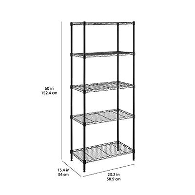 SINGAYE 5 Tier Adjustable Storage Shelf Metal Storage Rack Standing Shelf  Units Storage Shelves,200 Pounds Loading Capacity per Shelf,23.2 W x 13.4